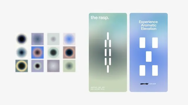 Minimal gradient-heavy editorial spread, minimal, gradient-heavy, light