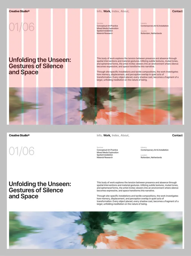 Minimal editorial editorial spread, minimal, editorial, neon