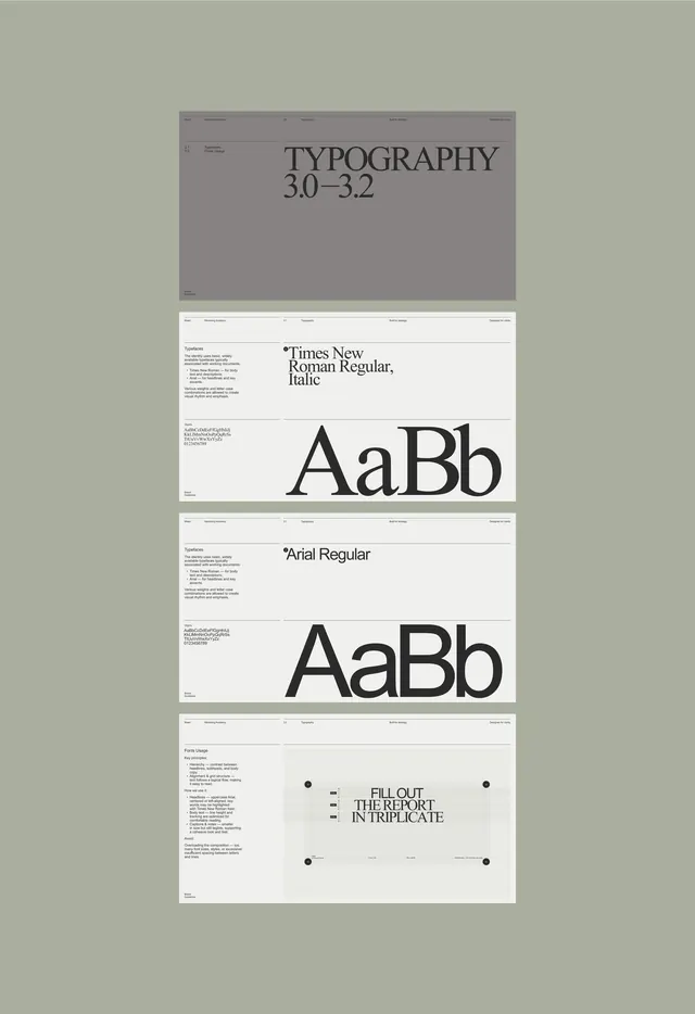 Minimal editorial type specimen, minimal, editorial, dark