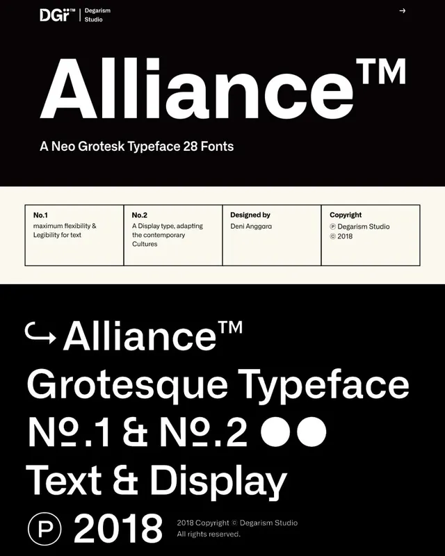 Minimal type specimen, minimal, dark