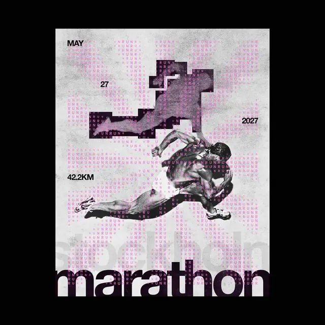Run Poster Series, editorial, vibrant