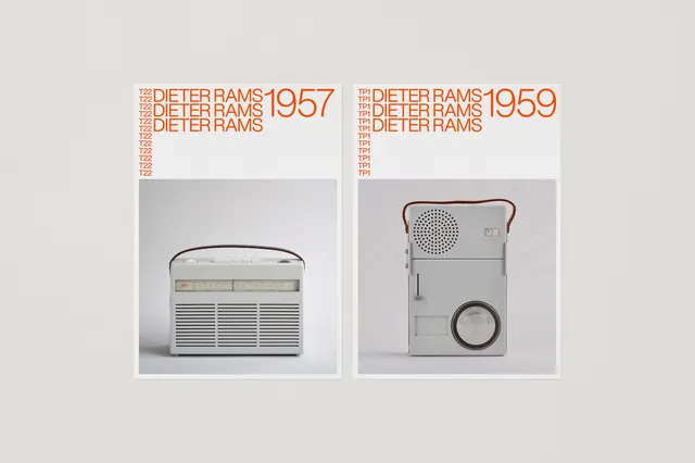 Vintage Radio Product Layout, minimal, swiss, high-contrast