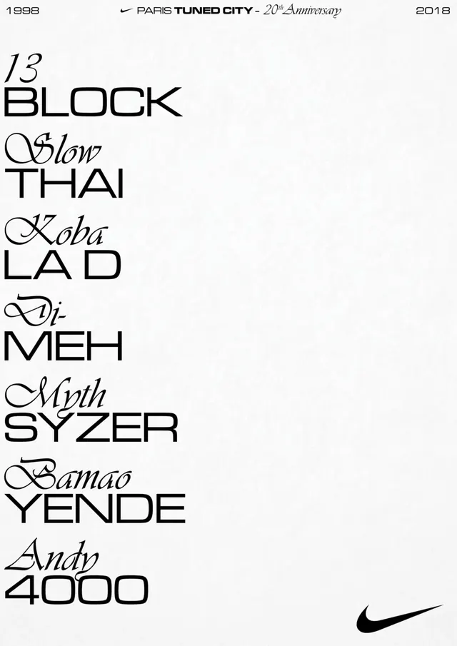 Paris Tuned City 20th Anniversary Poster, swiss, minimal, light