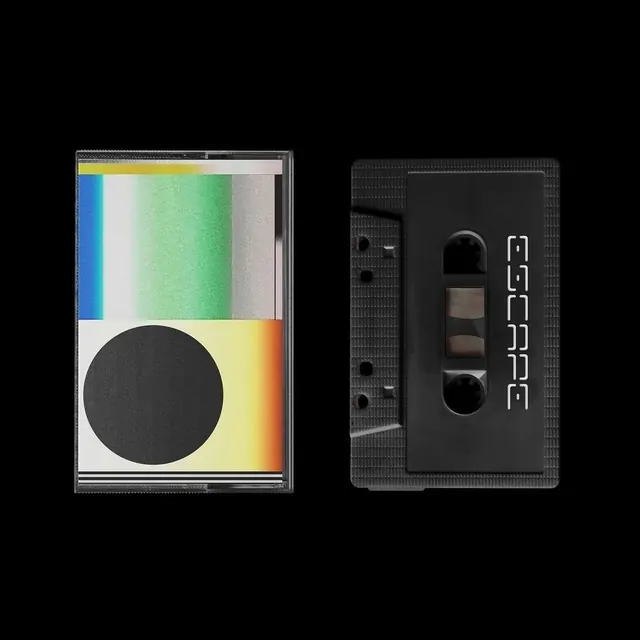 Retro cassette tape album mockup, retro, geometric, vibrant