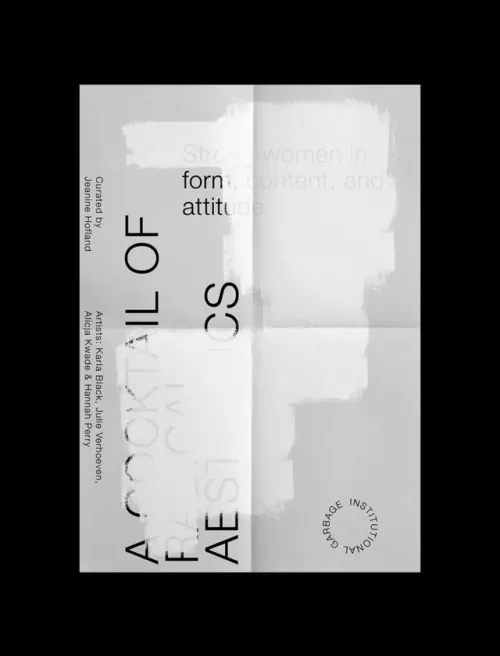 Typographic poster with abstract overlay and form, swiss, minimal, light