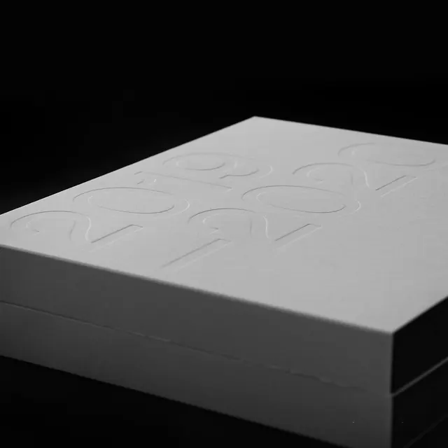 Embossed abstract cookbook cover, minimal, organic, light