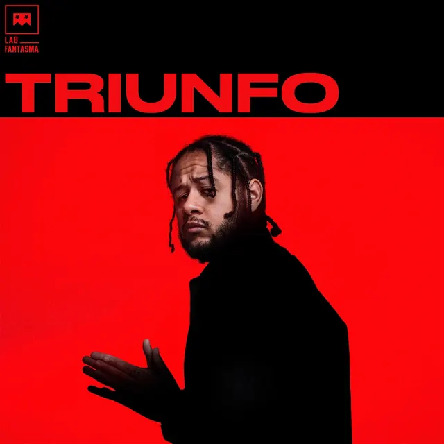 Red and black music album cover, bold, dark-mode, dark