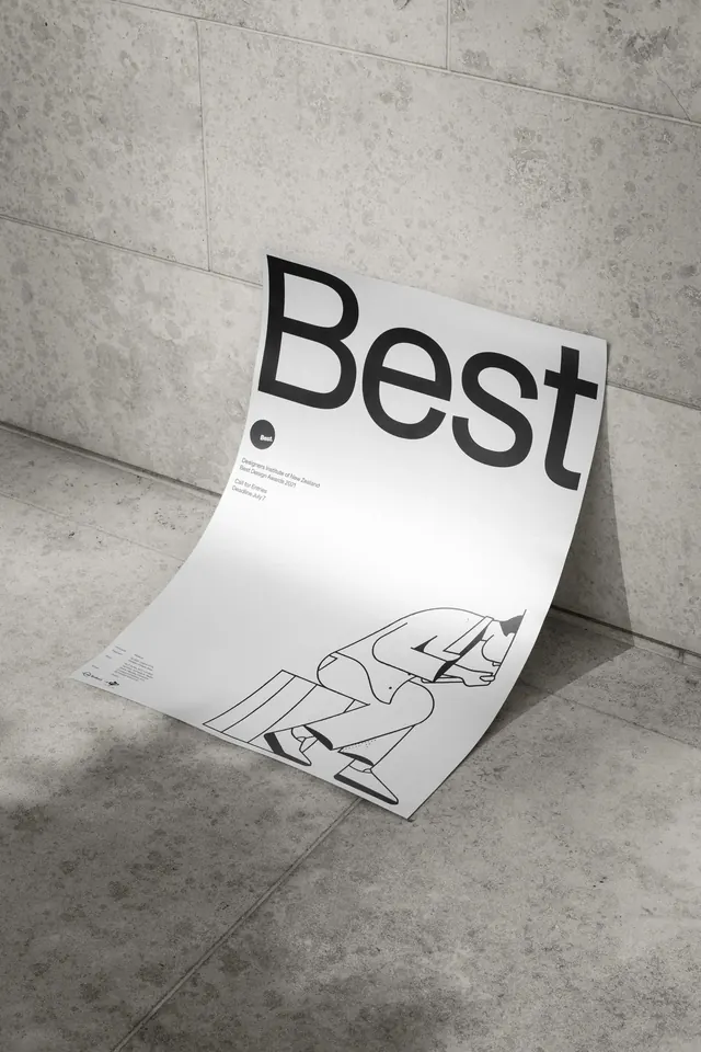 Best Awards editorial publication cover, minimal, swiss, muted