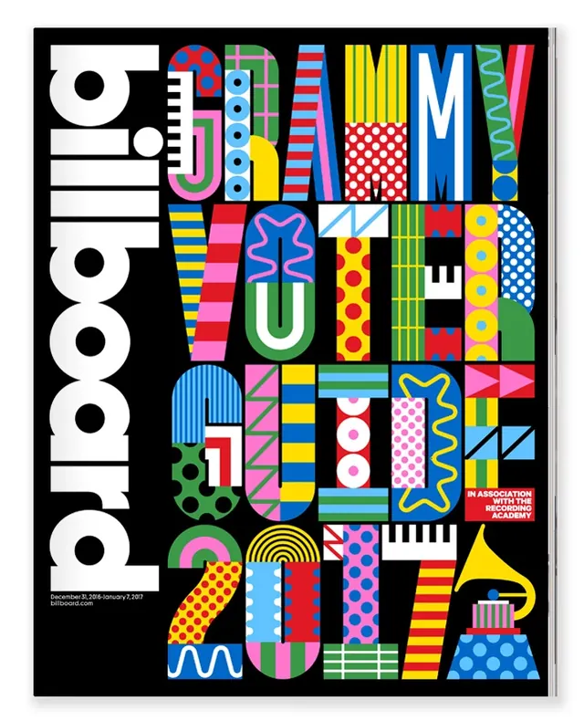 Bi Bop poster with maximalist pattern blocks, maximalist, geometric, vibrant