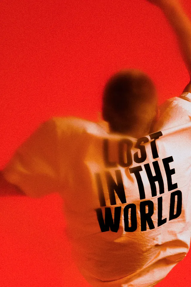 Lost in the World lookbook cover, editorial, photographic, vibrant