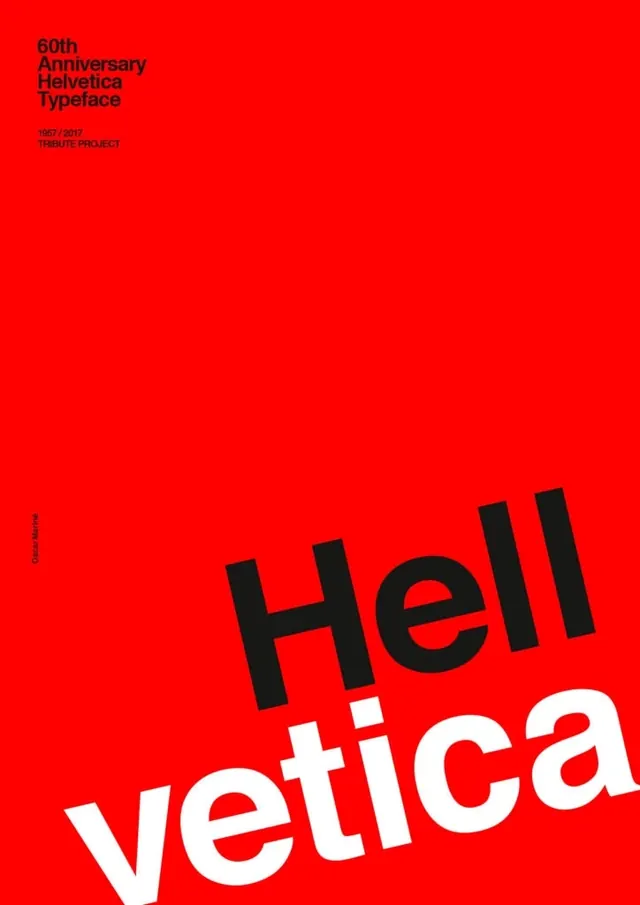60th Anniversary Helvetica Typeface, minimal, swiss, vibrant