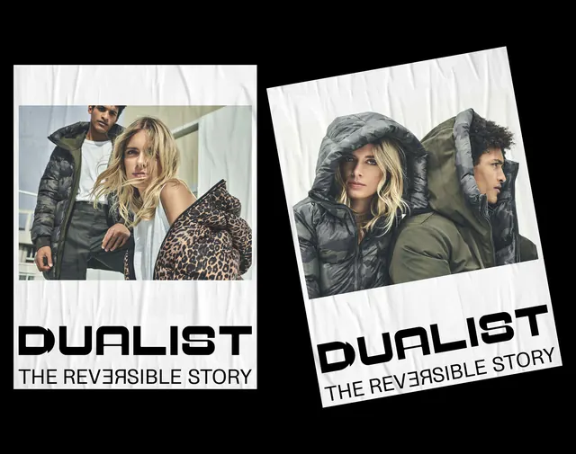 Dualist brand identity campaign, editorial, photographic, dark