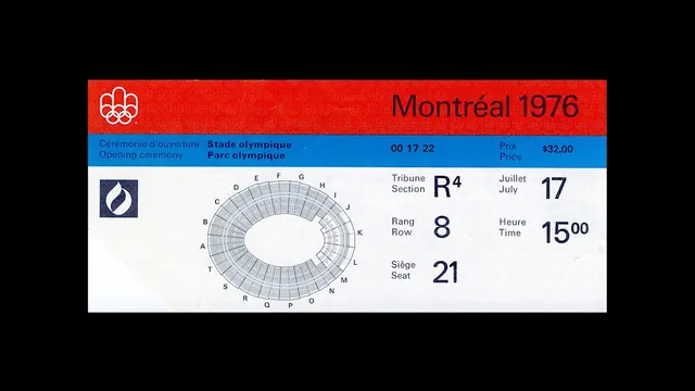 Montréal 1976 Ticket Design, minimal, swiss, high-contrast