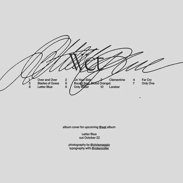 Letter Blue Album Cover Design, minimal, line-art, monochrome