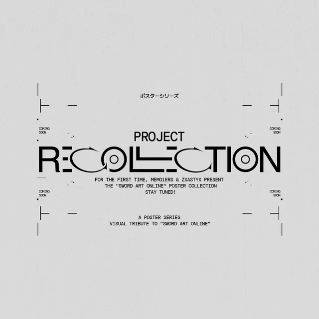 Project Recollection Poster, minimal, swiss, monochrome