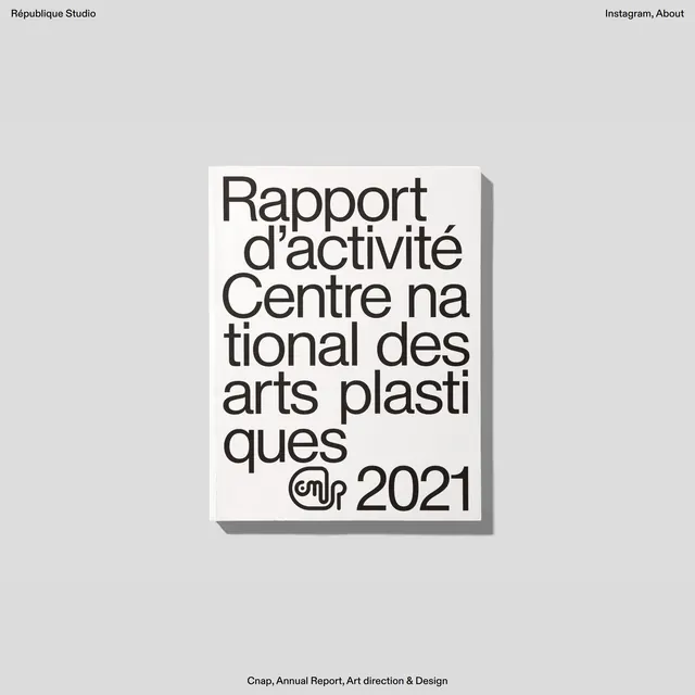 Rapport d'activité Centre national des arts plastiques 2021, minimal, swiss, monochrome