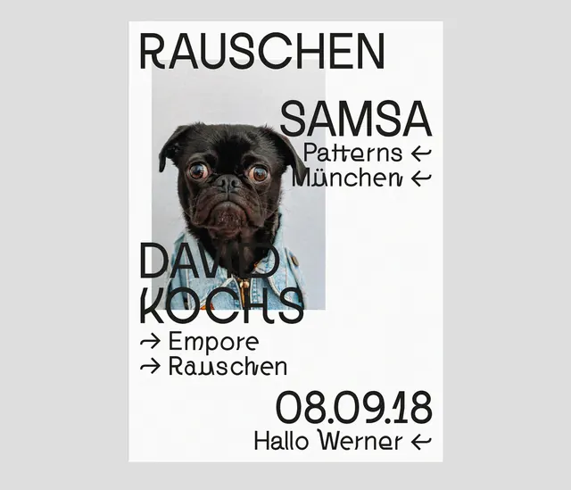 Typography and Portrait Collage, brutalist, minimal, monochrome
