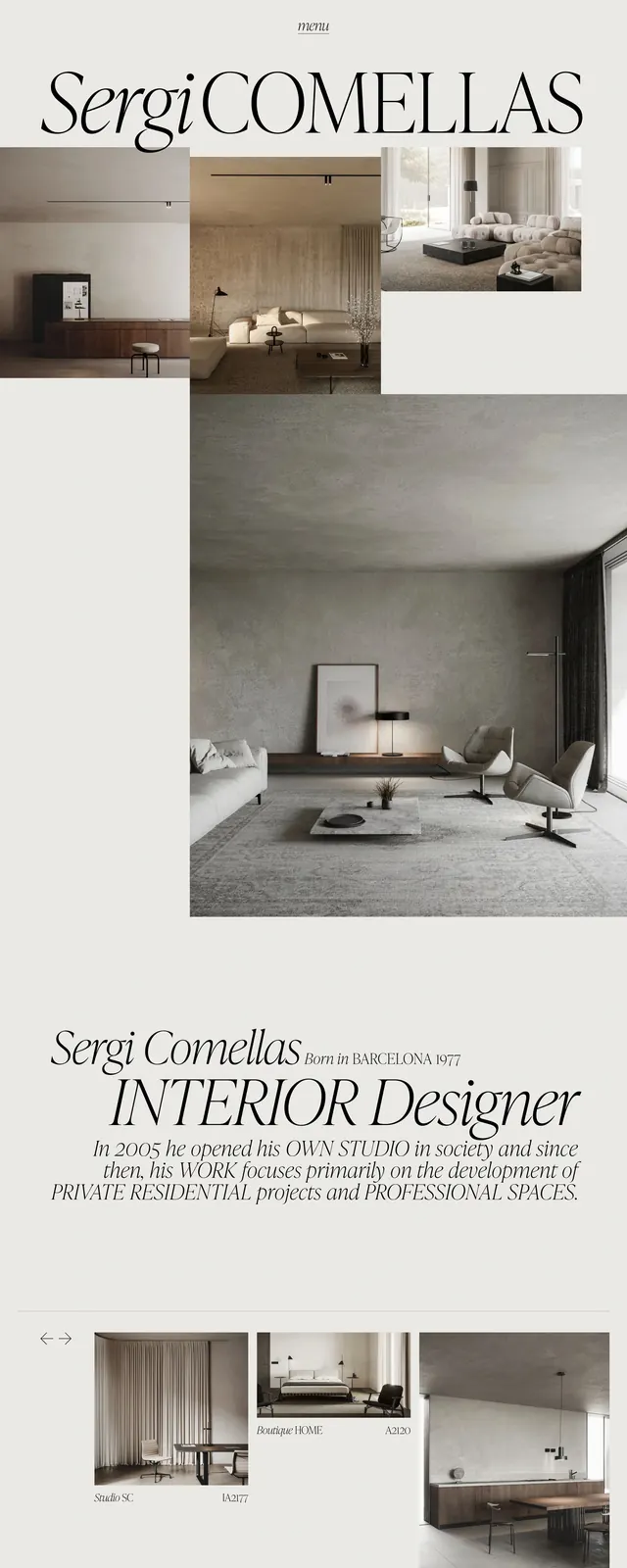 Sergi Comellas Interior Design Identity