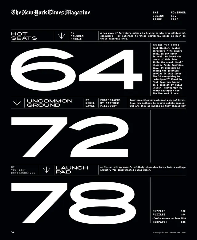 The New York Times Magazine Typography Layout