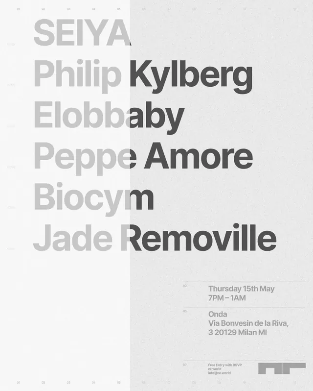 Event poster carousel with typographic hierarchy (slide 5)