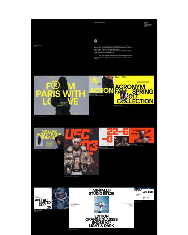 Oliver Gareis portfolio rebrand carousel (slide 6), minimal, editorial, monochrome