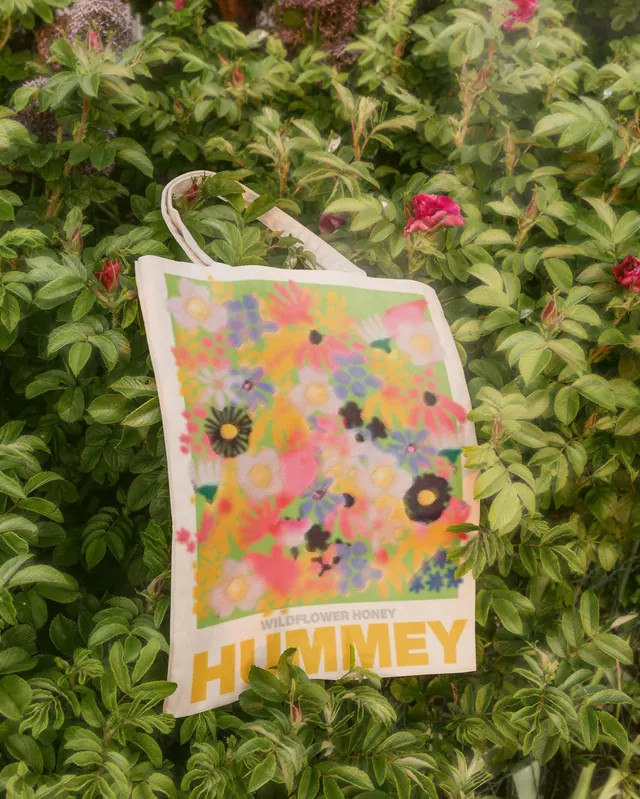 Hummey: organic honey branding & packaging (slide 9), illustrated, organic, vibrant