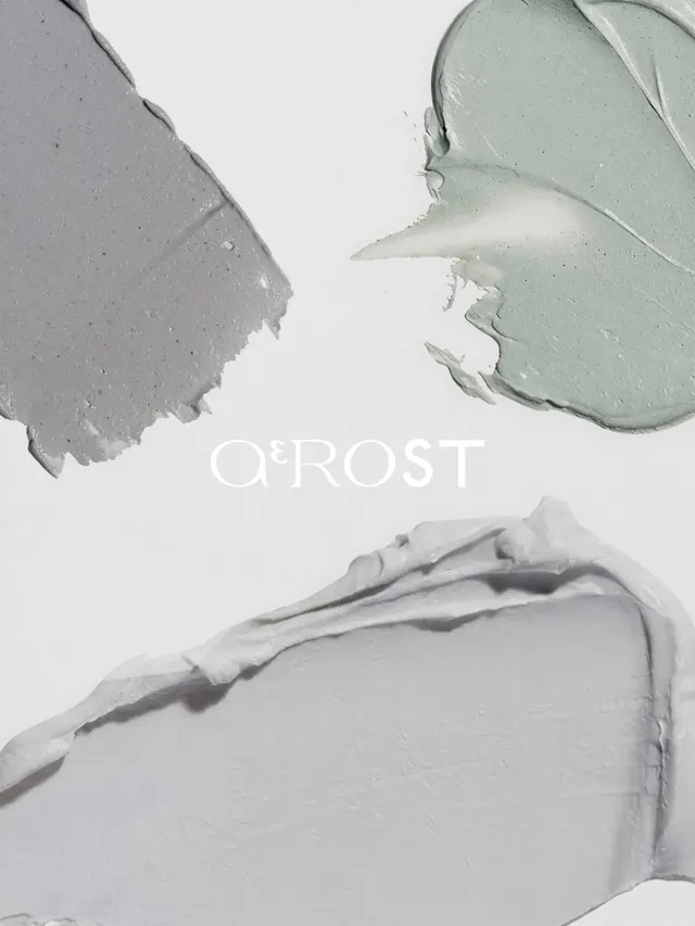 ΑEROST fragrance branding and packaging (slide 4), minimal, editorial, cool