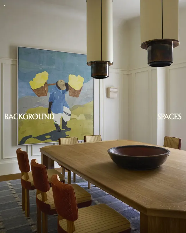 Background Spaces, interior design brand system (slide 4), minimal, editorial, monochrome