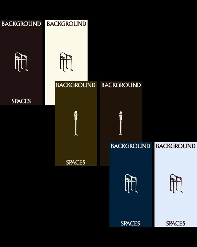 Background Spaces, interior design brand system (slide 10), minimal, editorial, monochrome