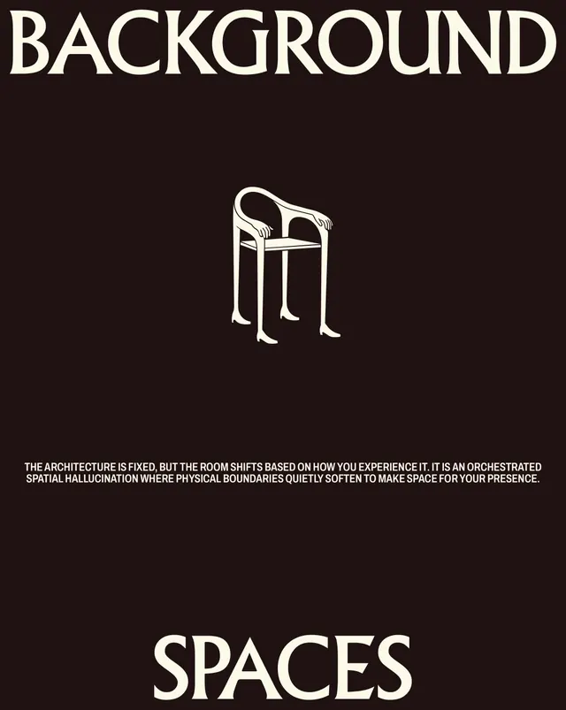 Background Spaces, interior design brand system (slide 14), minimal, editorial, monochrome