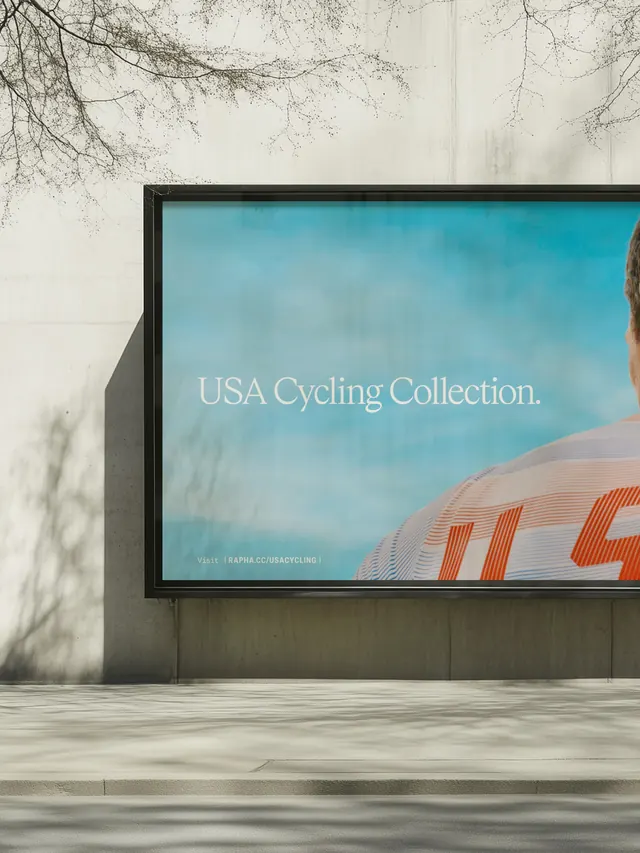 Rapha USA Cycling identity campaign (slide 2), editorial, photographic, vibrant