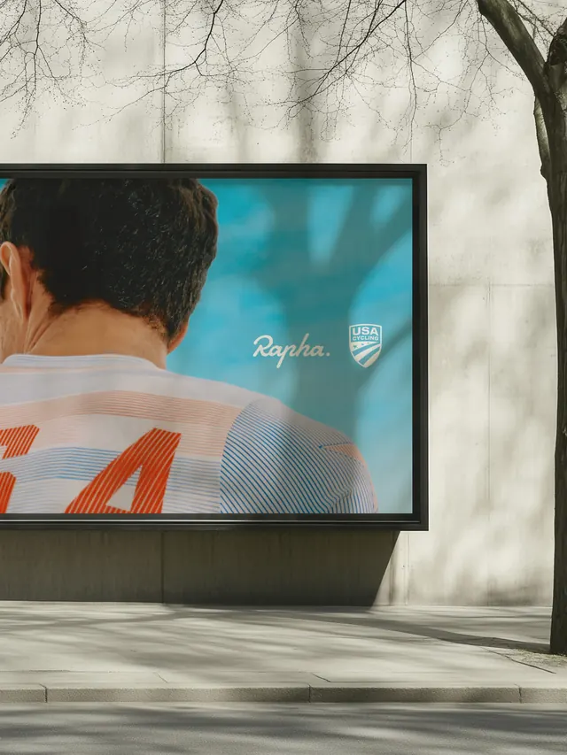 Rapha USA Cycling identity campaign (slide 3), editorial, photographic, vibrant