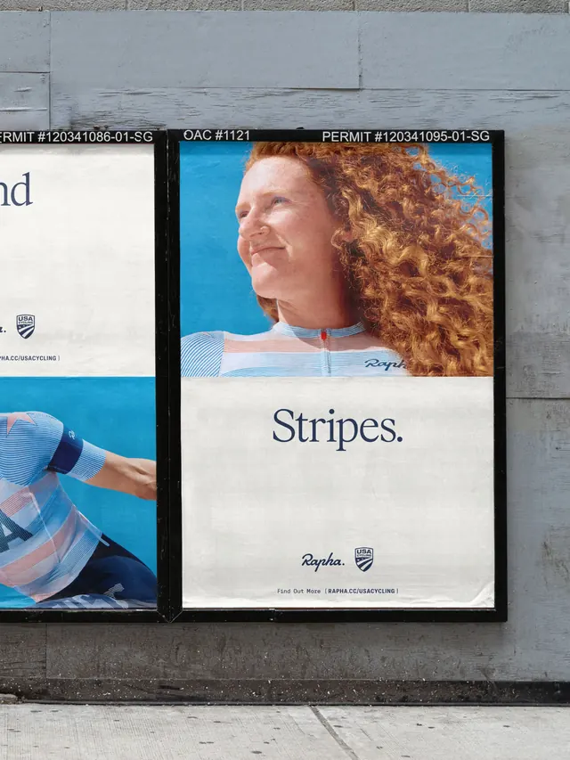 Rapha USA Cycling identity campaign (slide 6), editorial, photographic, vibrant