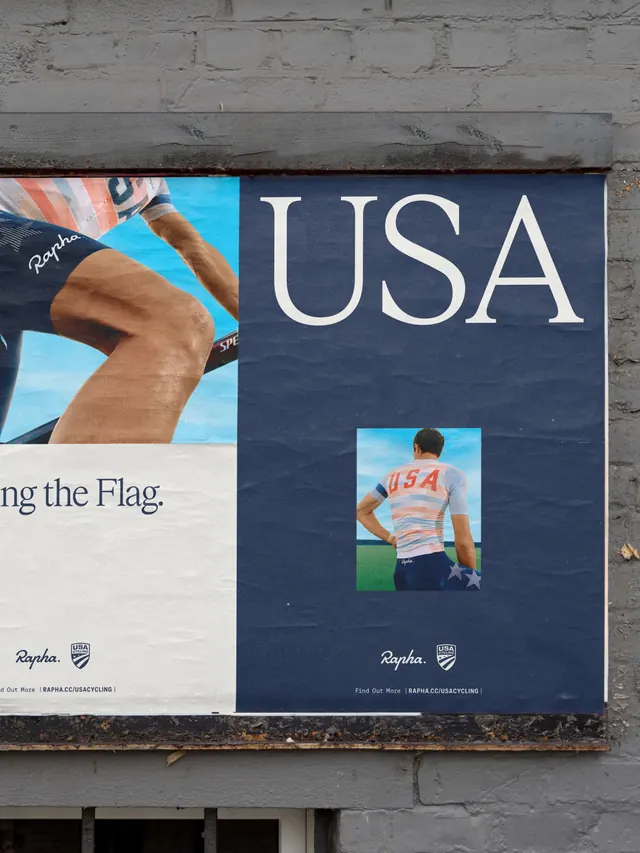 Rapha USA Cycling identity campaign (slide 10), editorial, photographic, vibrant