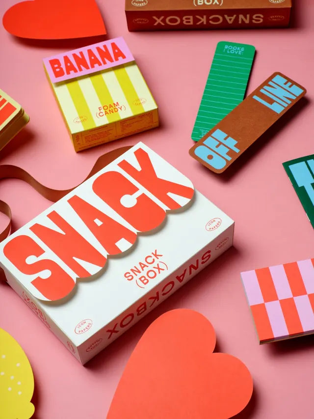 Snackbox paper packaging identity (slide 1)