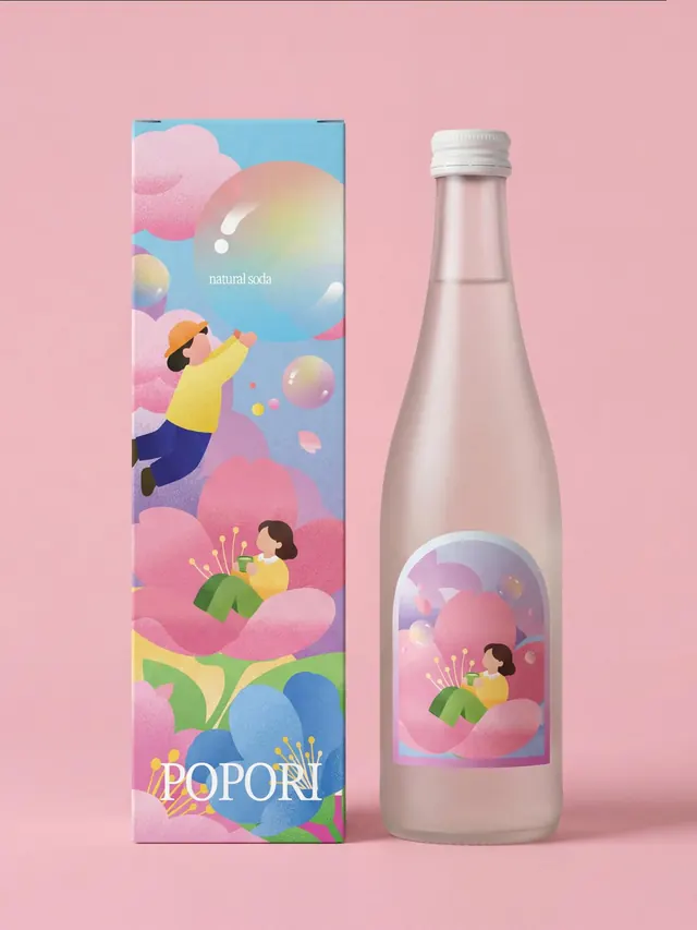 Popori natural soda packaging system (slide 7)