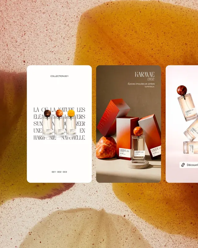 Karmae perfume brand identity carousel (slide 9)