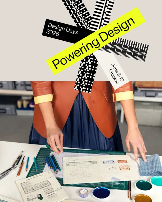 MillerKnoll Design Days 2026 event identity (slide 3), geometric, swiss, high-contrast
