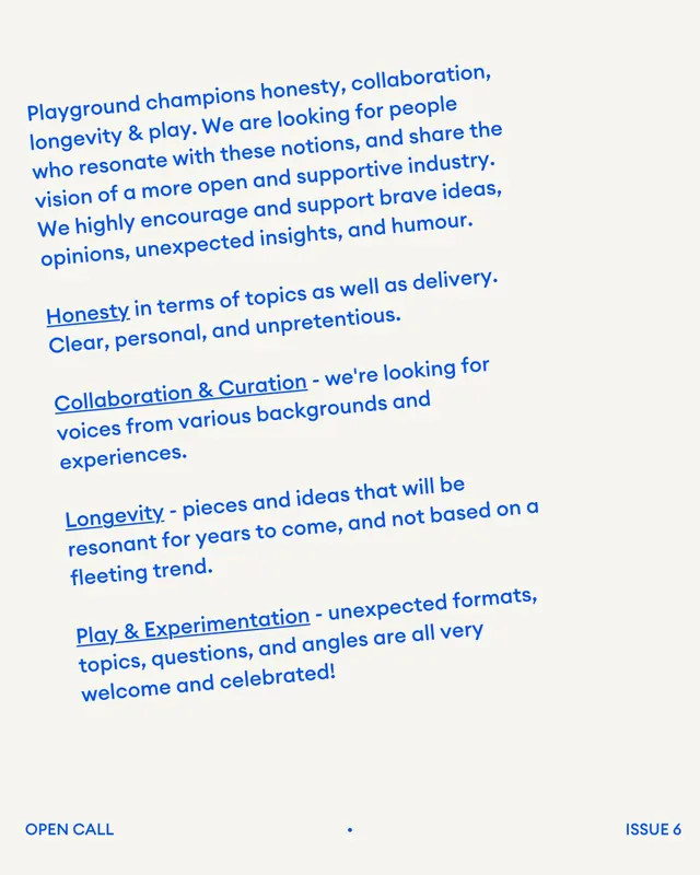 Playground Magazine Issue 6 open call poster series (slide 4)
