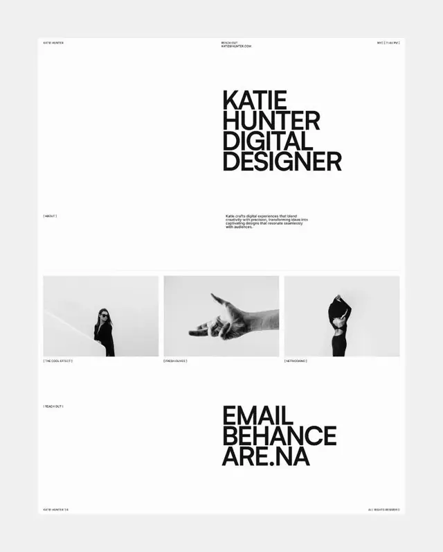Katie Hunter Digital Designer Portfolio Layout