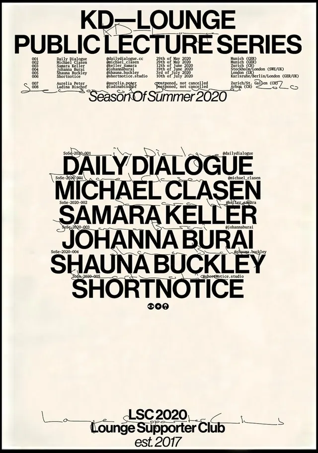 KD-Lounge Lecture Series Poster