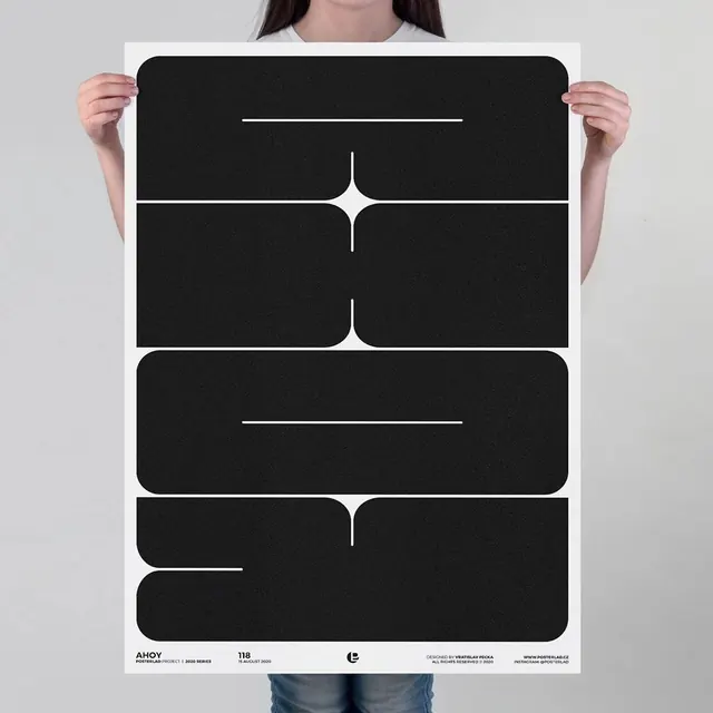 Abstract Geometric Poster, minimal, swiss, monochrome