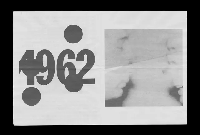 1962 year poster with geometric typography, minimal, monochrome, monochrome