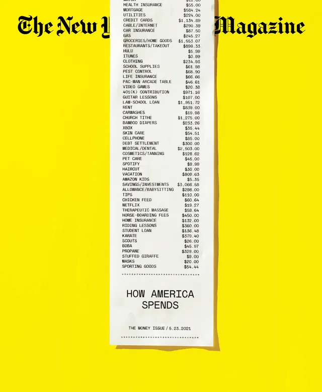 The New Magazine - How America Spends, editorial, data-dense, vibrant