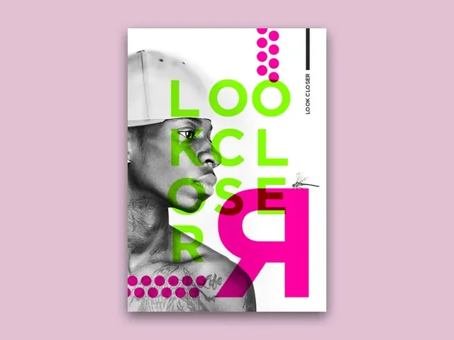 Bold neon typography poster, editorial, gradient-heavy, vibrant