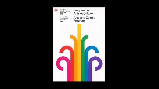 1976 Montreal Olympics Arts & Culture Program poster, swiss, geometric, vibrant