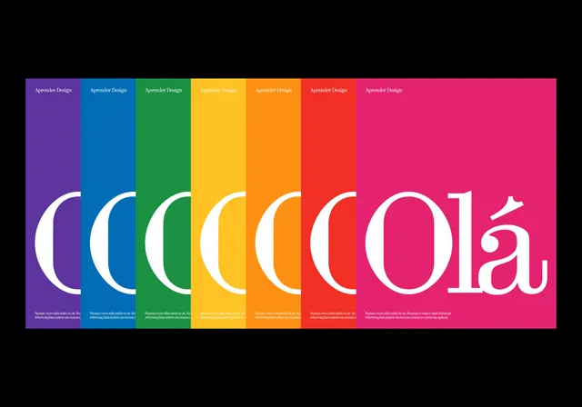 Rainbow color-block typographic poster, maximalist, gradient-heavy, vibrant