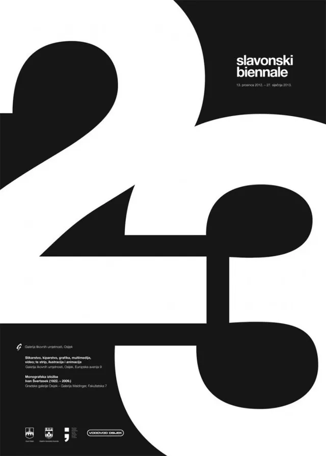 Slavonski Bernajak 25th Anniversary Poster, minimal, swiss, monochrome
