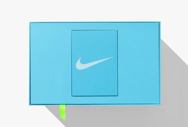 Cyan Nike React seeding kit box, minimal, flat, vibrant