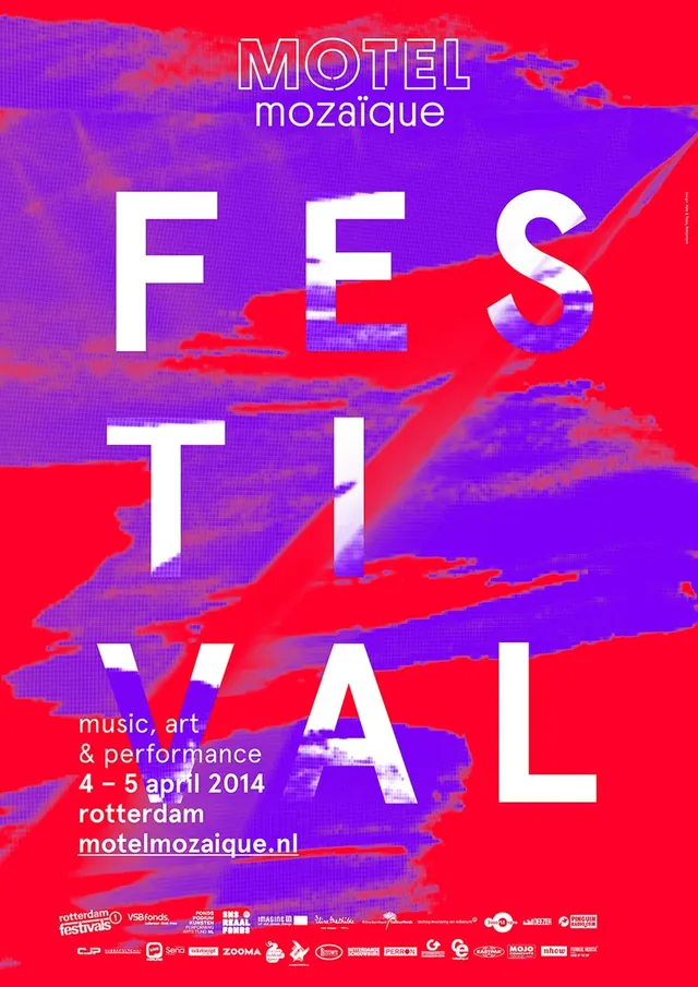 Motel Mozaïque Festival Poster, maximalist, abstract, vibrant